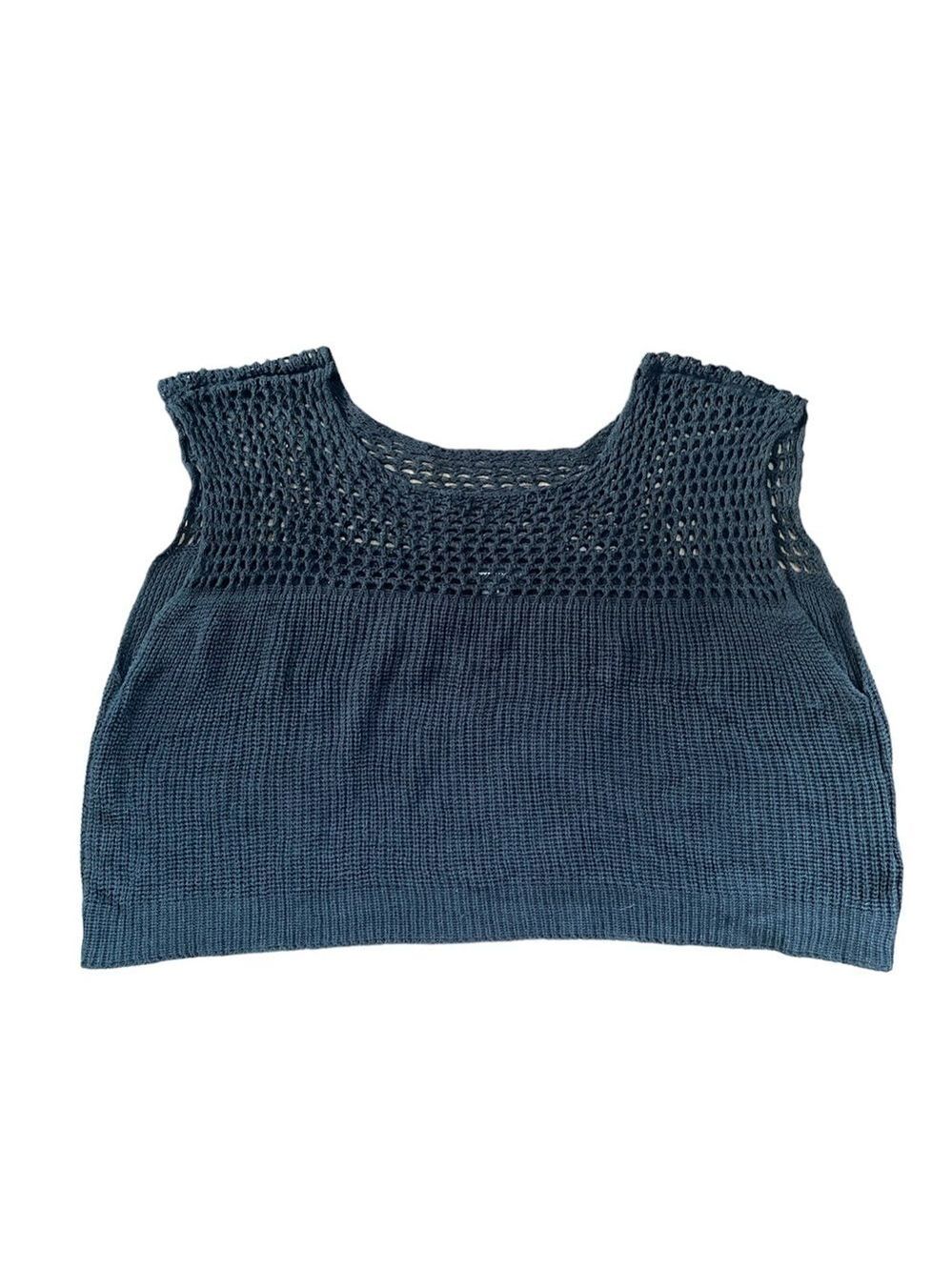 Obey Black Cropped Knit Top Small